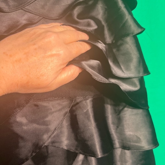 Size12 Scarlett Nite Silk Layered Black Skirt Back Zipper Very Elegant Chic - Picture 5 of 14